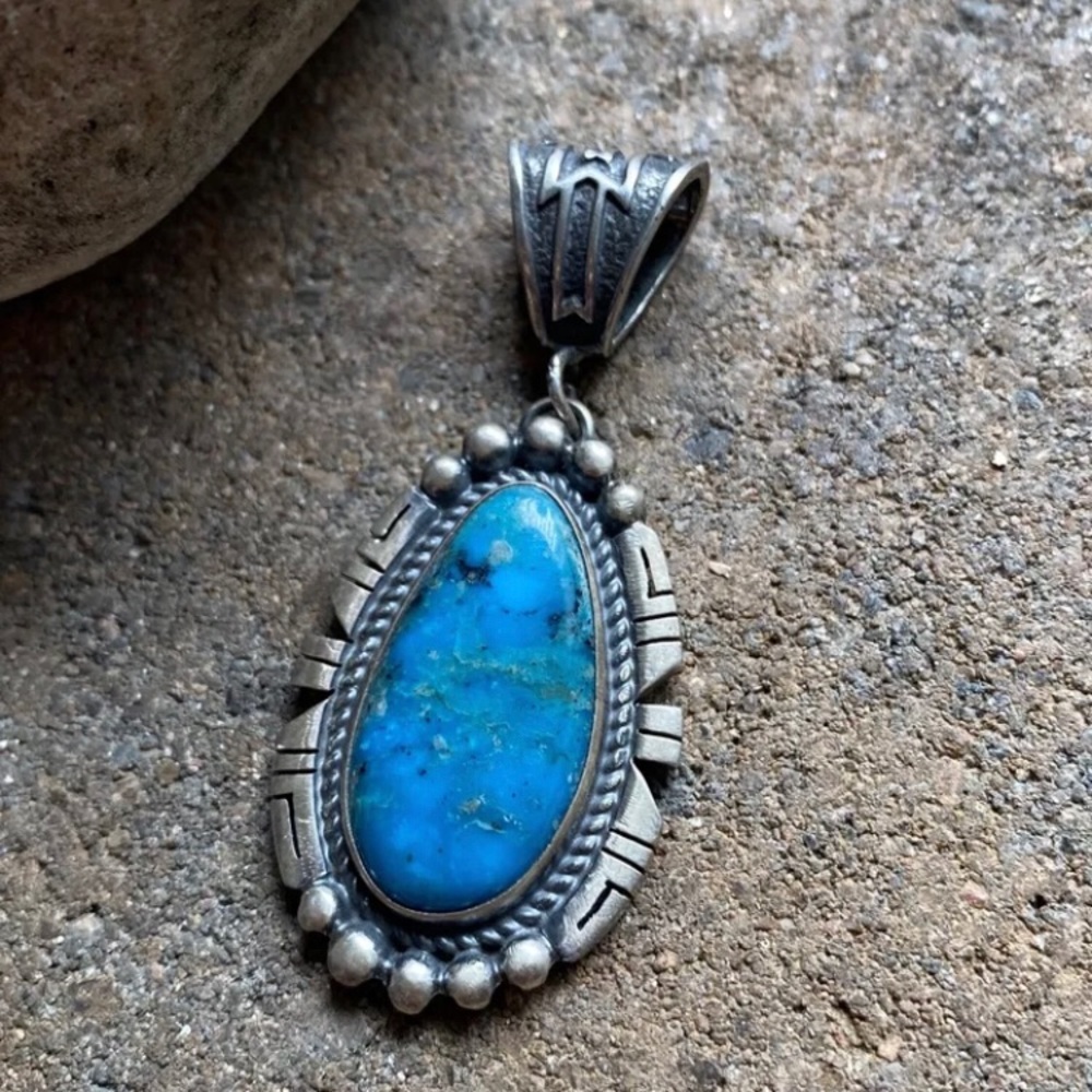 Nativeamerican Sterlingsilver Turquoisependant.P S - image 4